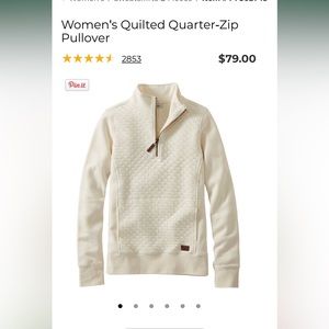 LL Bean Quilted Quarter Zip Pullover